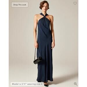 J. Crew Collection halter slip dress in Navy NWT size 6